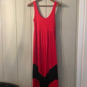Red and Black Maxi Dress